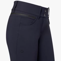 Cavalleria Toscana Silicone Logo Breeches Knee Grip -Equi Gear Shop silicone print ct breeches navy side detail PAD175 JE010 7E00 cavalleria toscana 03084.1659818365