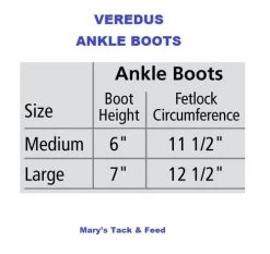 Veredus TR PRO Ankle Boots -Equi Gear Shop size chart ankle boots veredus 31558.1603573292