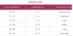 Hobby Horse Dania Show Tunic -Equi Gear Shop size chart tops hobby horse 14596.1584047721