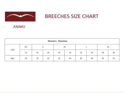 Animo Naspre Knee Grip Breeches -Equi Gear Shop size guide womens breeches animo 11795.1601157205