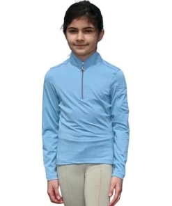 Girls Chestnut Bay SkyCool Shirt Long Sleeve -Equi Gear Shop skycool shirt LS silver blue chestnut bay 93562.1670692871