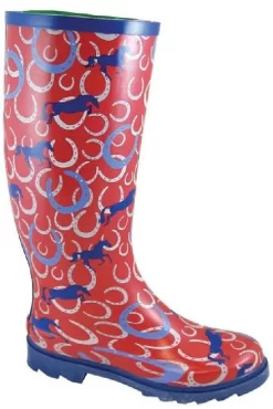 Smoky Mountain Rubber Rain Boots -Equi Gear Shop smoky mtn boot horseshoes red 002 27900.1683841944