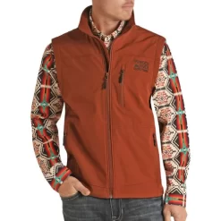 Men's Powder River Performance Softshell Vest -Equi Gear Shop softshell vest rust PRMO98RZYC 90 PRO 07459.1668560777