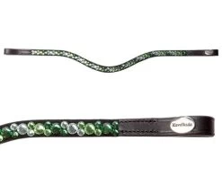 Kavalkade Sparkle Curved Browband -Equi Gear Shop sparkle green curved brow black green hero 202 15 blk green kavalkade 63505.1680800639