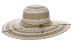 Capelli Yuri Striped Toyo Straw Hat -Equi Gear Shop striped wide brim sun hat back CSW421 WHITE capelli 14712.1691342700