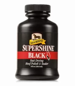 Absorbine Supershine Hoof Polish - Clear Or Black -Equi Gear Shop supershine black 8oz 428989 absorbine 88692.1677107593