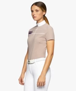 Cavalleria Toscana Team Daytona Polo Short Sleeve -Equi Gear Shop team daytona polo ss blush side POD297 JE022 1A00 cavalleria toscana 33437.1661549163