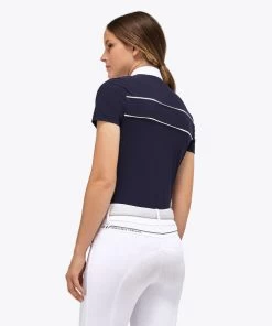 Cavalleria Toscana Team Daytona Polo Short Sleeve -Equi Gear Shop team daytona polo ss smoky blue back POD297 JE022 0001 ct 99701.1661549183