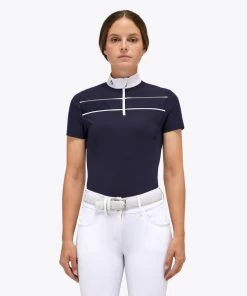 Cavalleria Toscana Team Daytona Polo Short Sleeve -Equi Gear Shop team daytona polo ss smoky blue front POD297 JE022 0001 cavalleria toscana 99249.1661549176