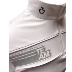 Cavalleria Toscana Team Daytona Polo Short Sleeve -Equi Gear Shop team daytona polo ss white logo POD297 JE022 0001 cavalleria toscana 68071.1661550817