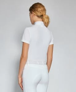 Cavalleria Toscana Tech Piqué Polo Short Sleeve -Equi Gear Shop tech pique polo SS white back POD351 PA005 0001 CT 55024.1688778941
