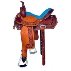 Alamo Saddlery TTBS Barrel Saddle -Equi Gear Shop ttbs barrel brown blue side TTBS alamo 10691.1650485397