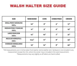 Mary's British Leather Halter With Solid Brass Hardware -Equi Gear Shop walsh halter size guide 26634.1685668772