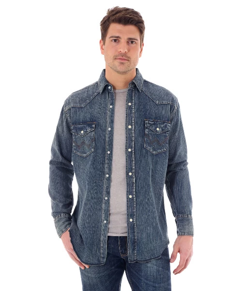 Wrangler Denim Work Shirt 2 Wrangler Denim Work Shirt - Image 2