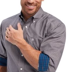 Men's Ariat Wrinkle Free Shirt Long Sleeve -Equi Gear Shop wrinkle free ls eiffel detail 10041570 ariat 84980.1659988766